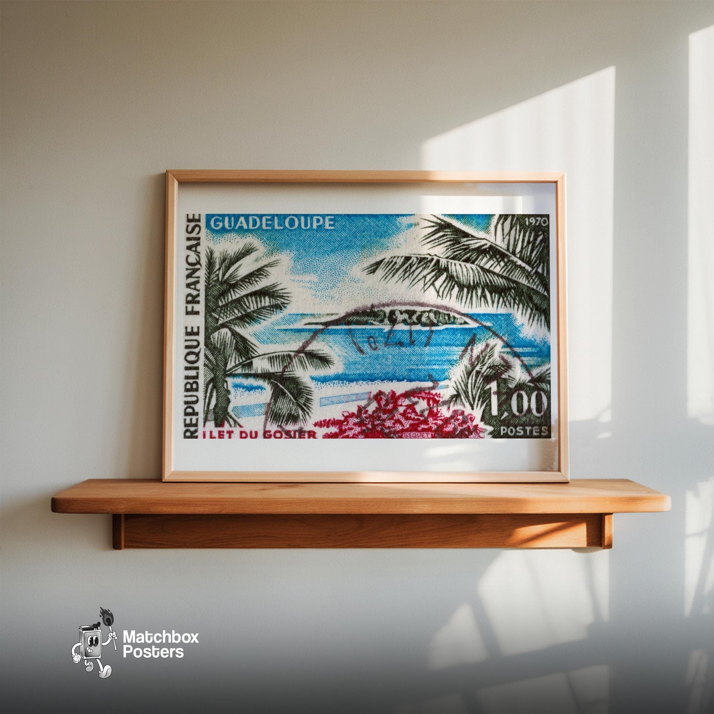 Tropical Island - vintage matchbox label print - size comparison