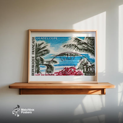 Tropical Island - vintage matchbox label print - size comparison