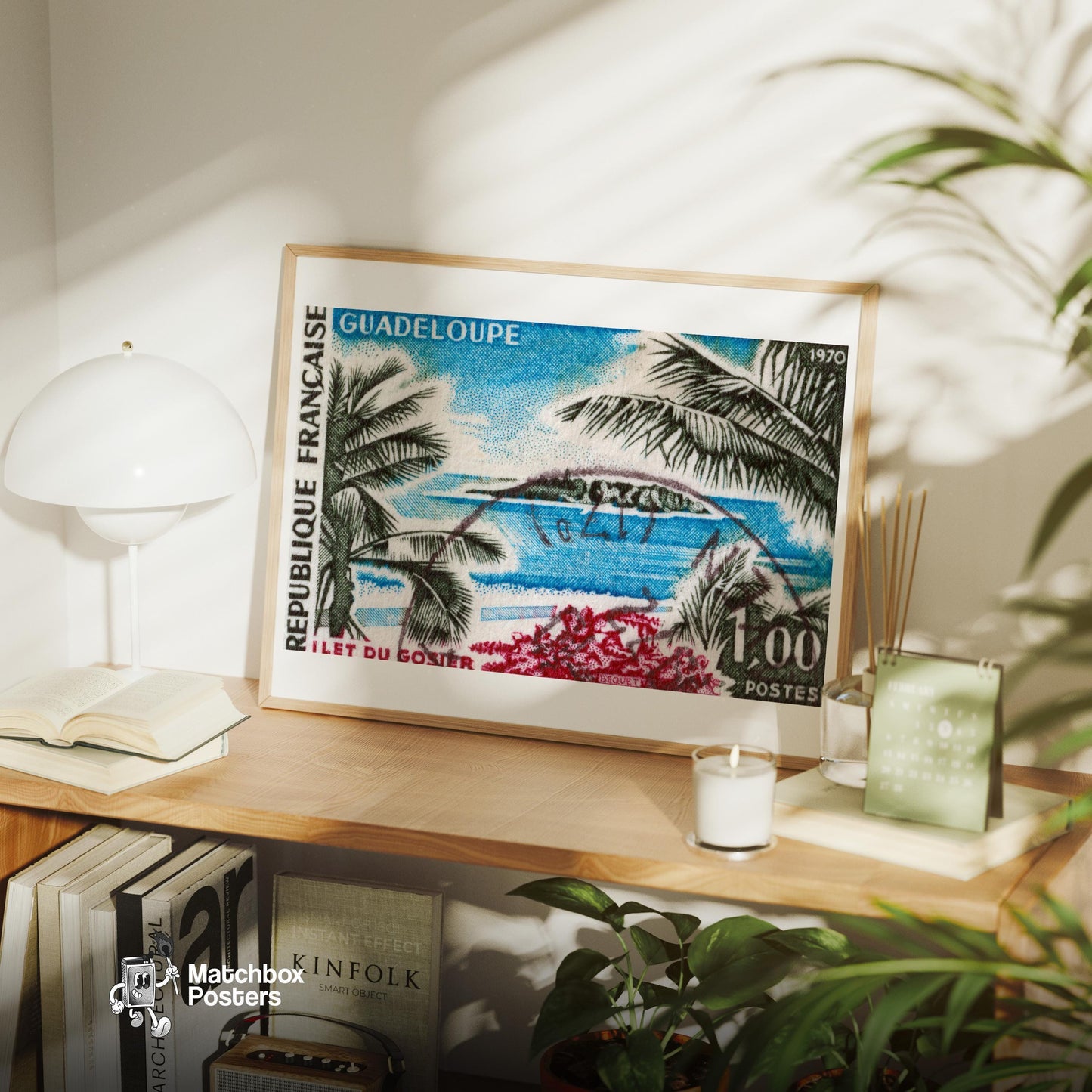 Tropical Island - vintage matchbox label print - office wall