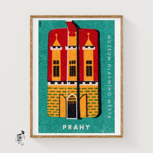 Prahy Castle - vintage matchbox label print