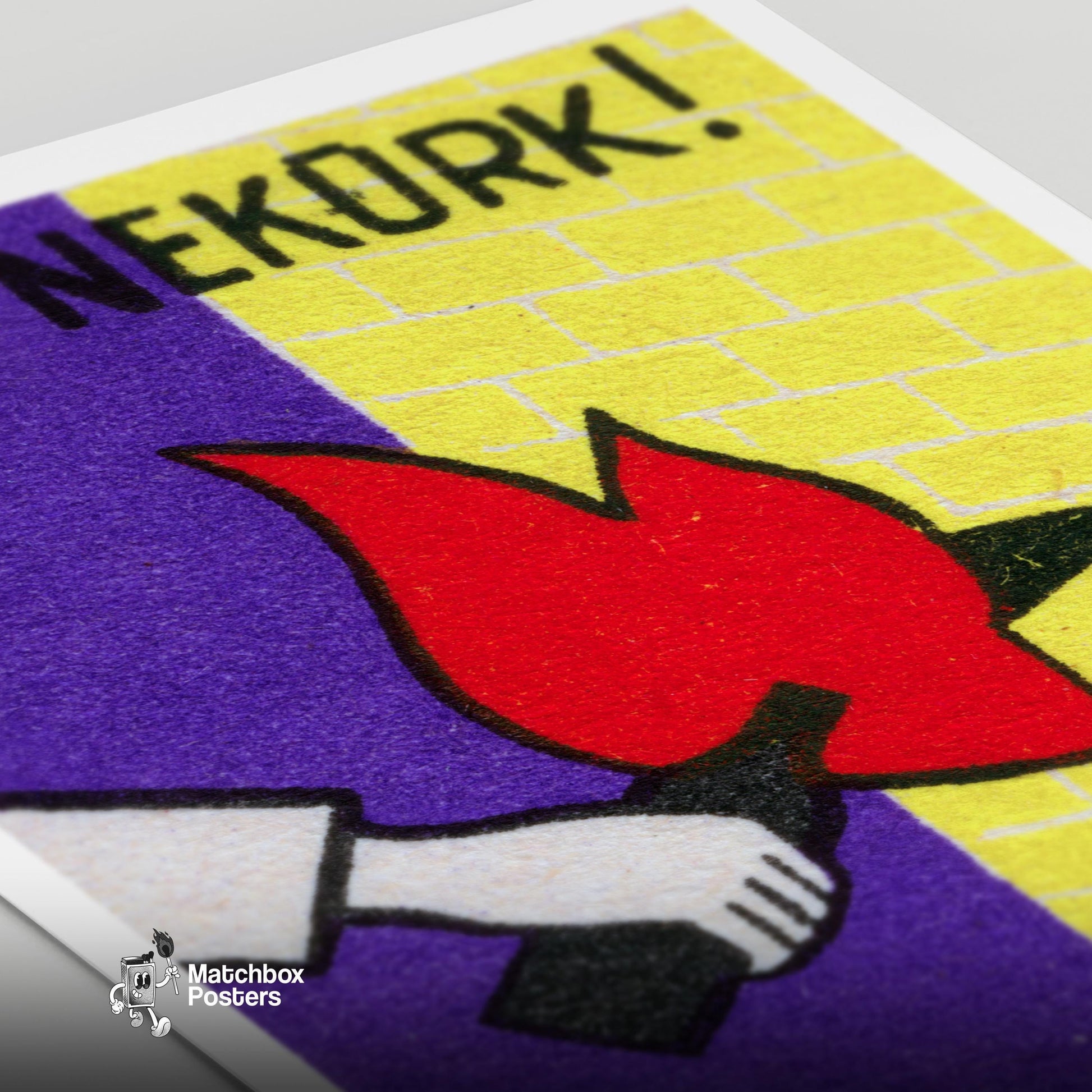 Don't Burn Bottles - vintage matchbox label print - close-up detail