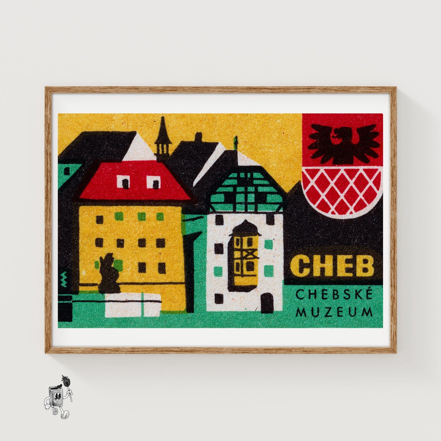 Chebske Museum - vintage matchbox label print
