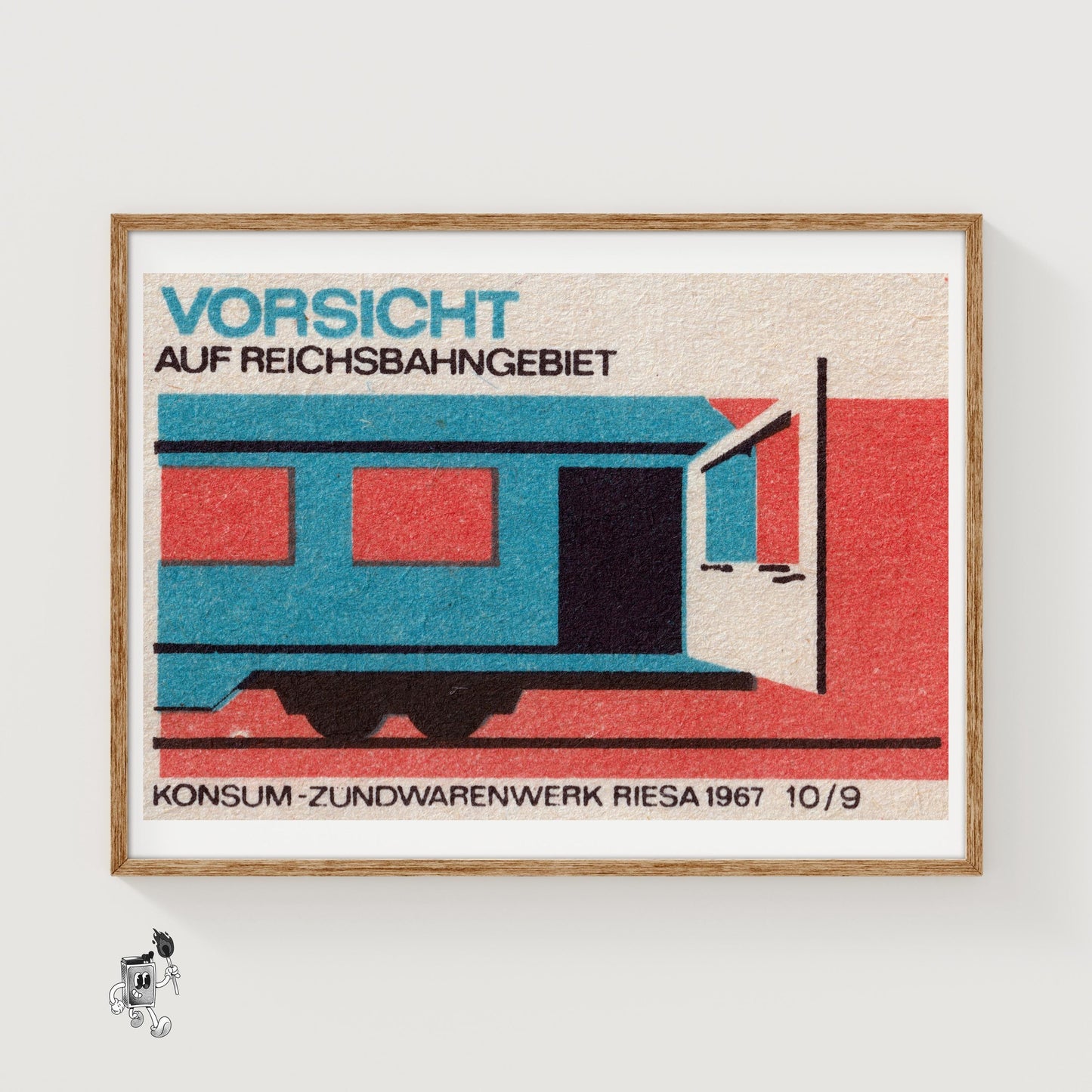 Train Car - vintage matchbox label print