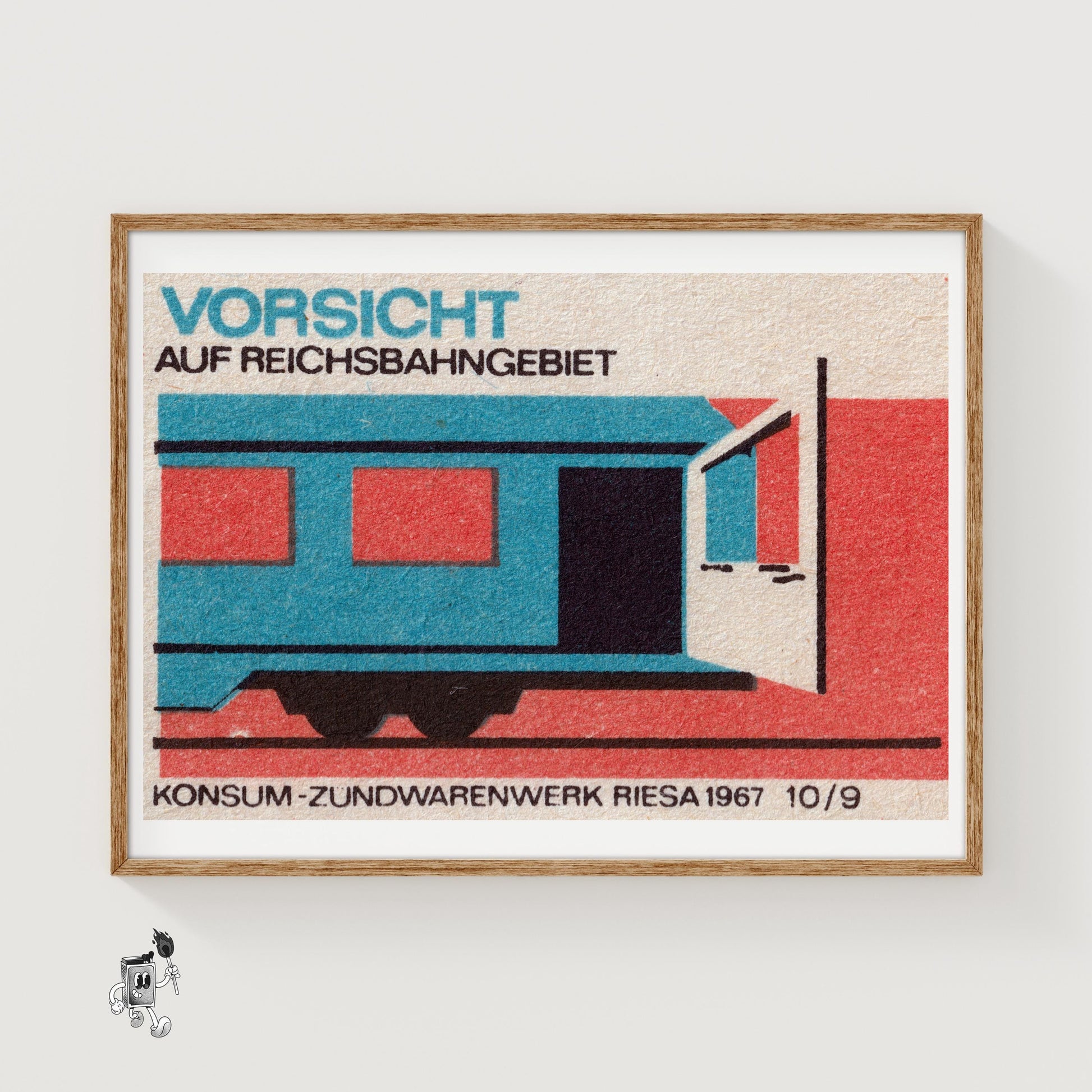 Train Car - vintage matchbox label print