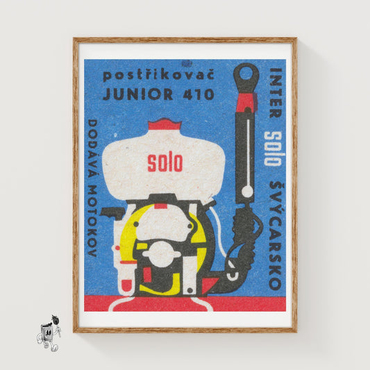 Engine: Vintage Czech - vintage matchbox label print