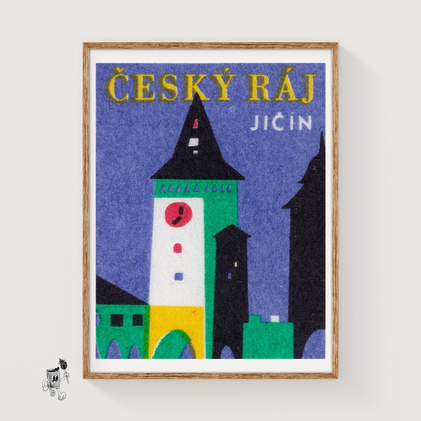 Clock Tower - vintage matchbox label print