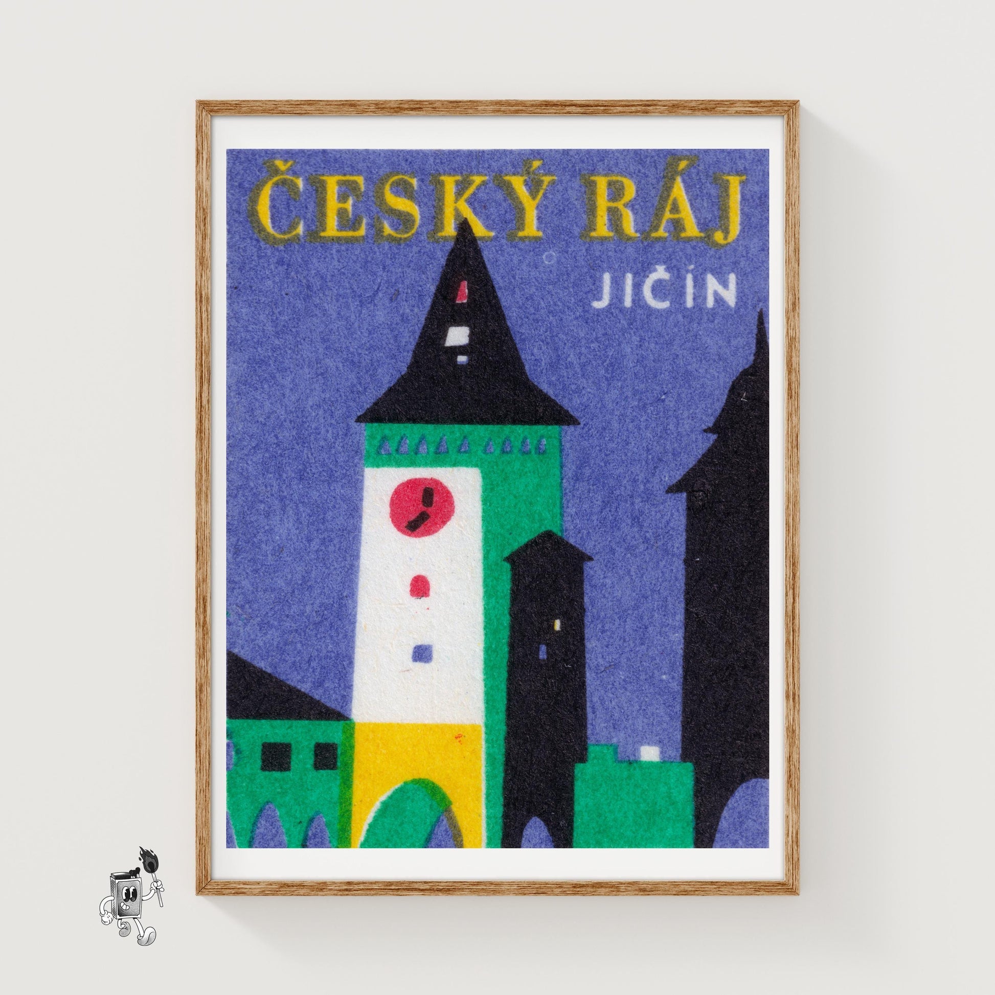 Clock Tower - vintage matchbox label print
