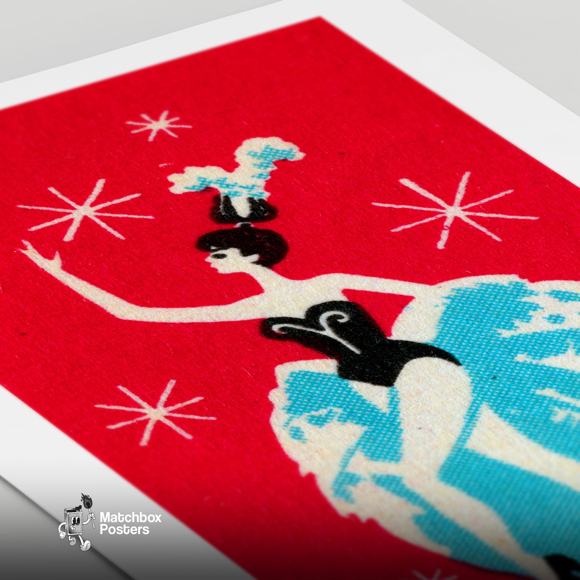 Dancer - vintage matchbox label print - close-up detail