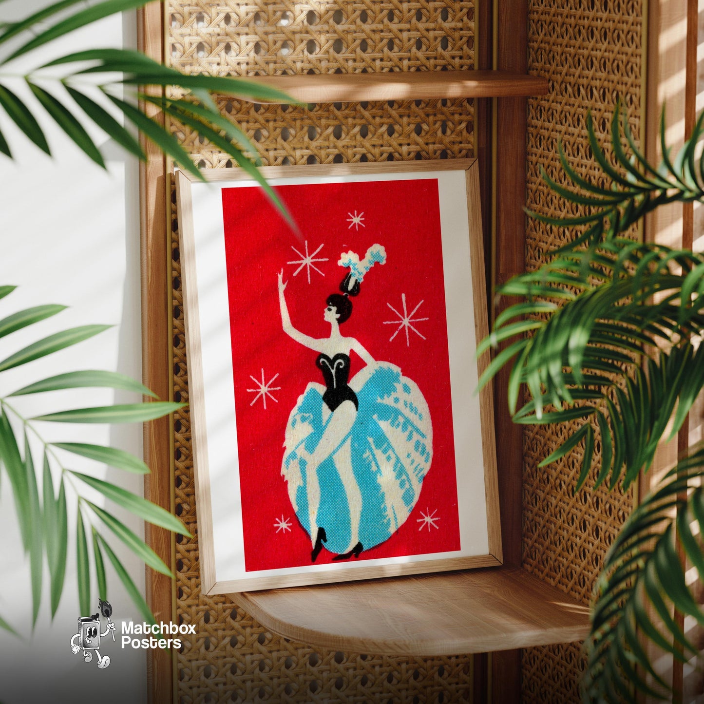 Dancer - vintage matchbox label print - office wall