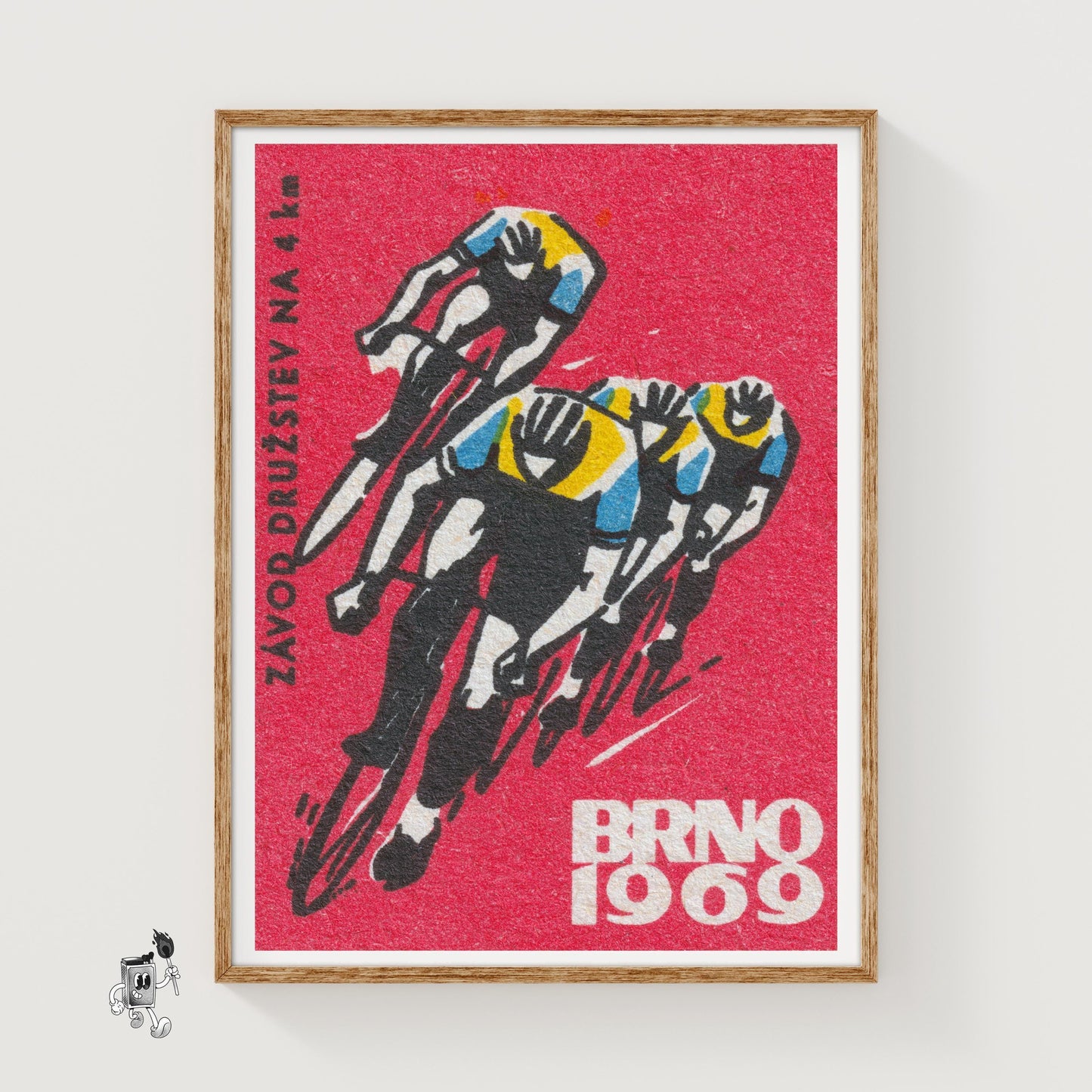 Track Cycling World Championship Brno - vintage matchbox label print