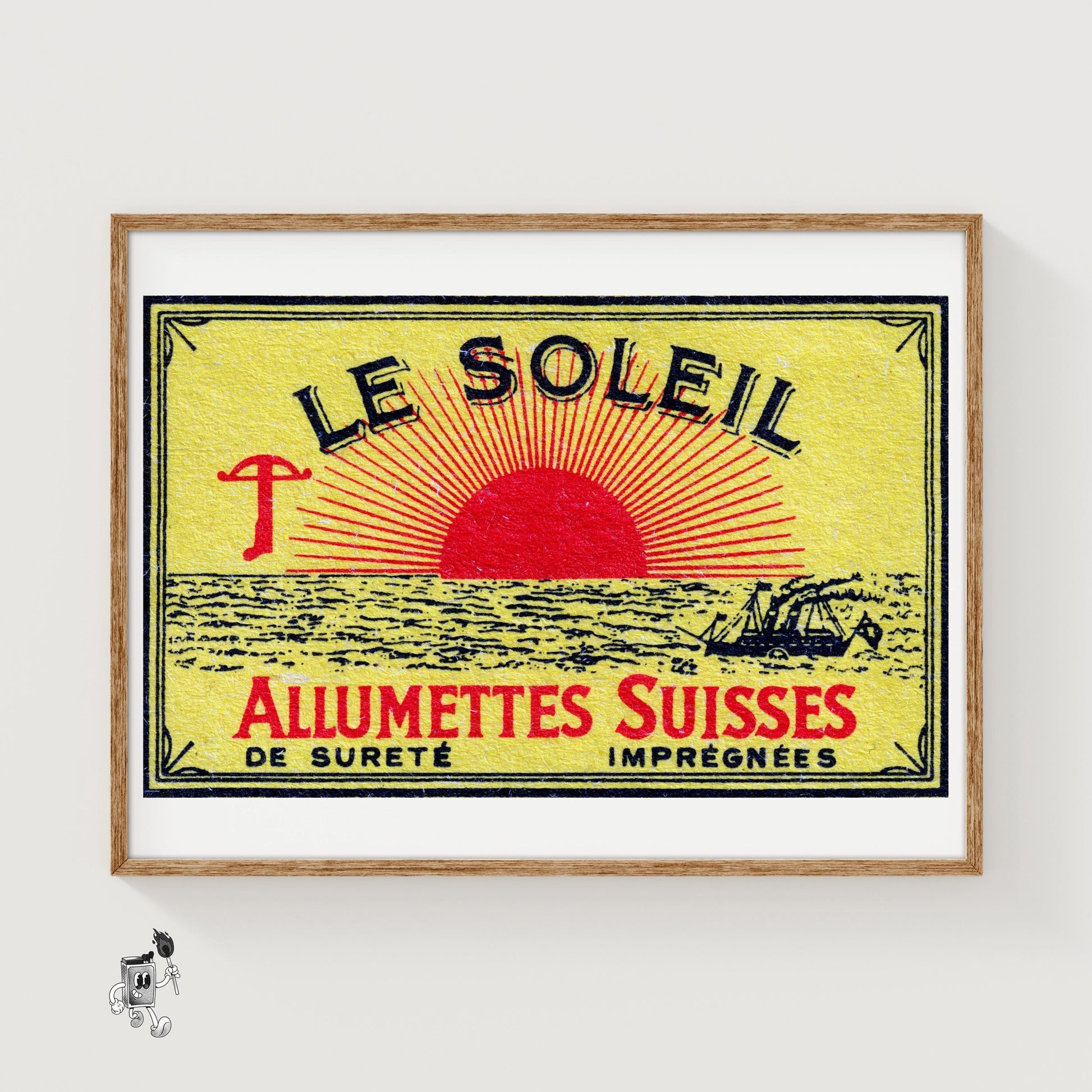 Sunrise - vintage matchbox label print