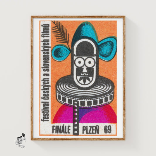 Festival of Czech and Slovak Films - vintage matchbox label print