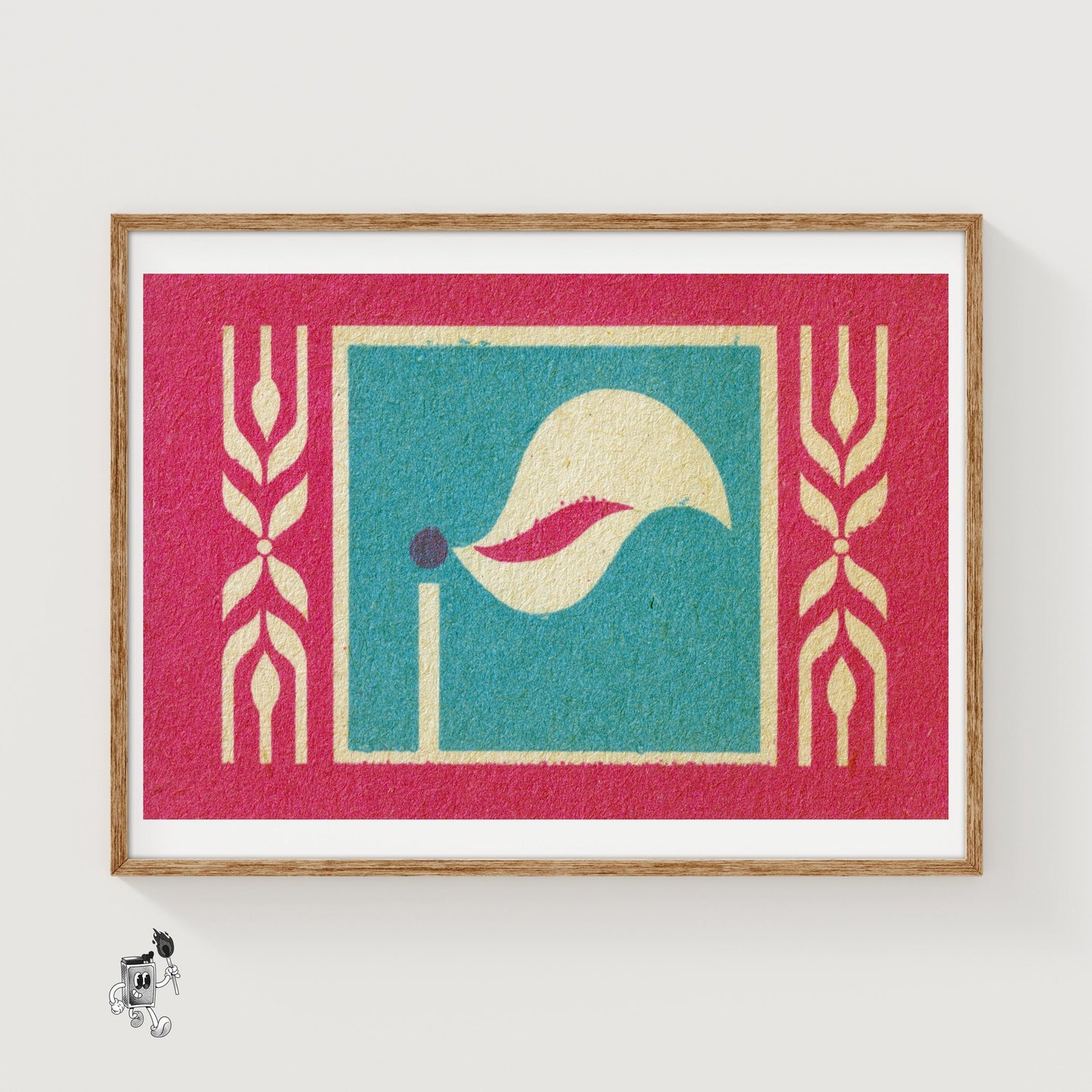 Abstract Flame - vintage matchbox label print