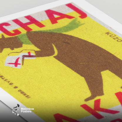 Silhouette Of A Person - vintage matchbox label print - close-up detail
