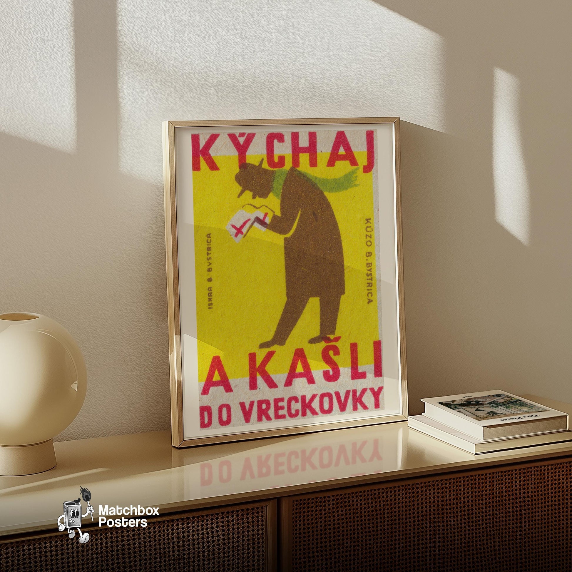 Silhouette Of A Person - vintage matchbox label print - size comparison