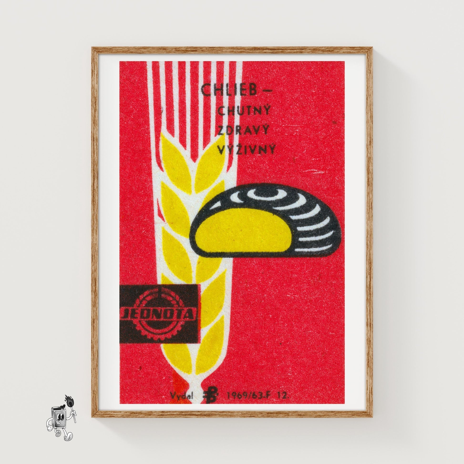 Bread and Wheat - vintage matchbox label print