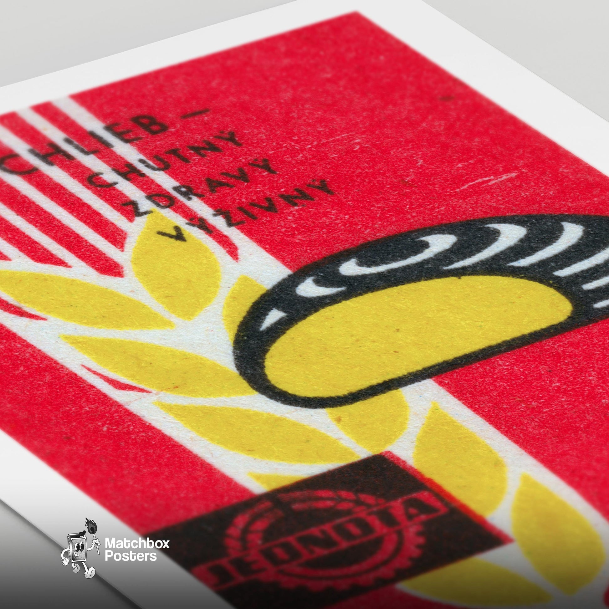 Bread and Wheat - vintage matchbox label print - close-up detail