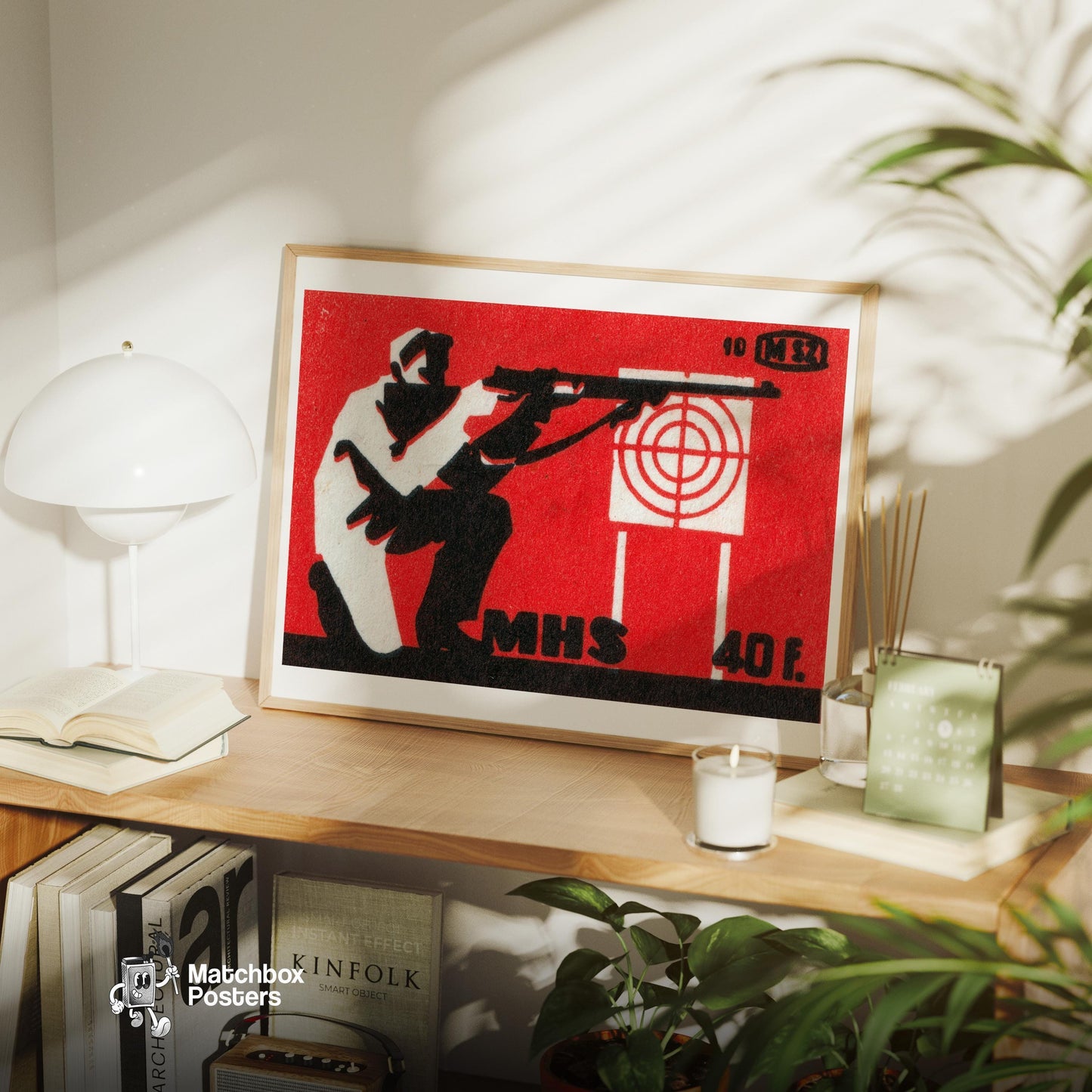 Marksman - vintage matchbox label print - office wall