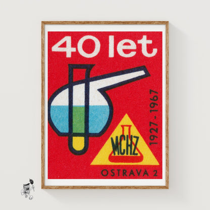 Industrial Chemistry - vintage matchbox label print