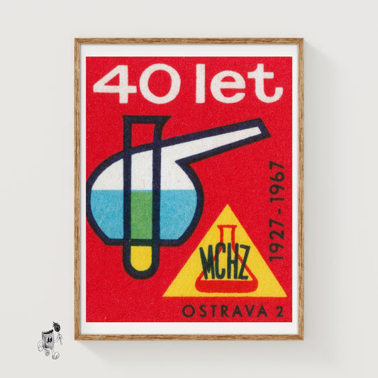 Industrial Chemistry - vintage matchbox label print