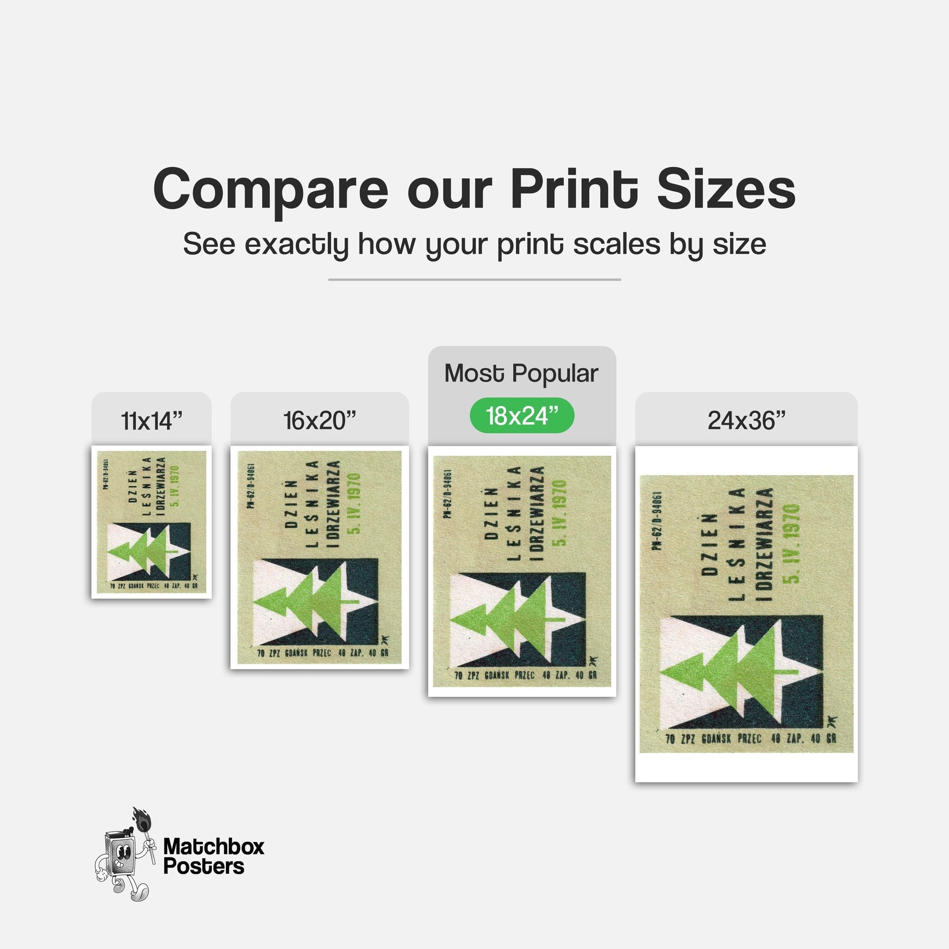 Tree - vintage matchbox label print - gallery wall preview