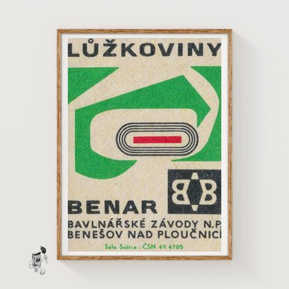 Bedding Advertizement - vintage matchbox label print
