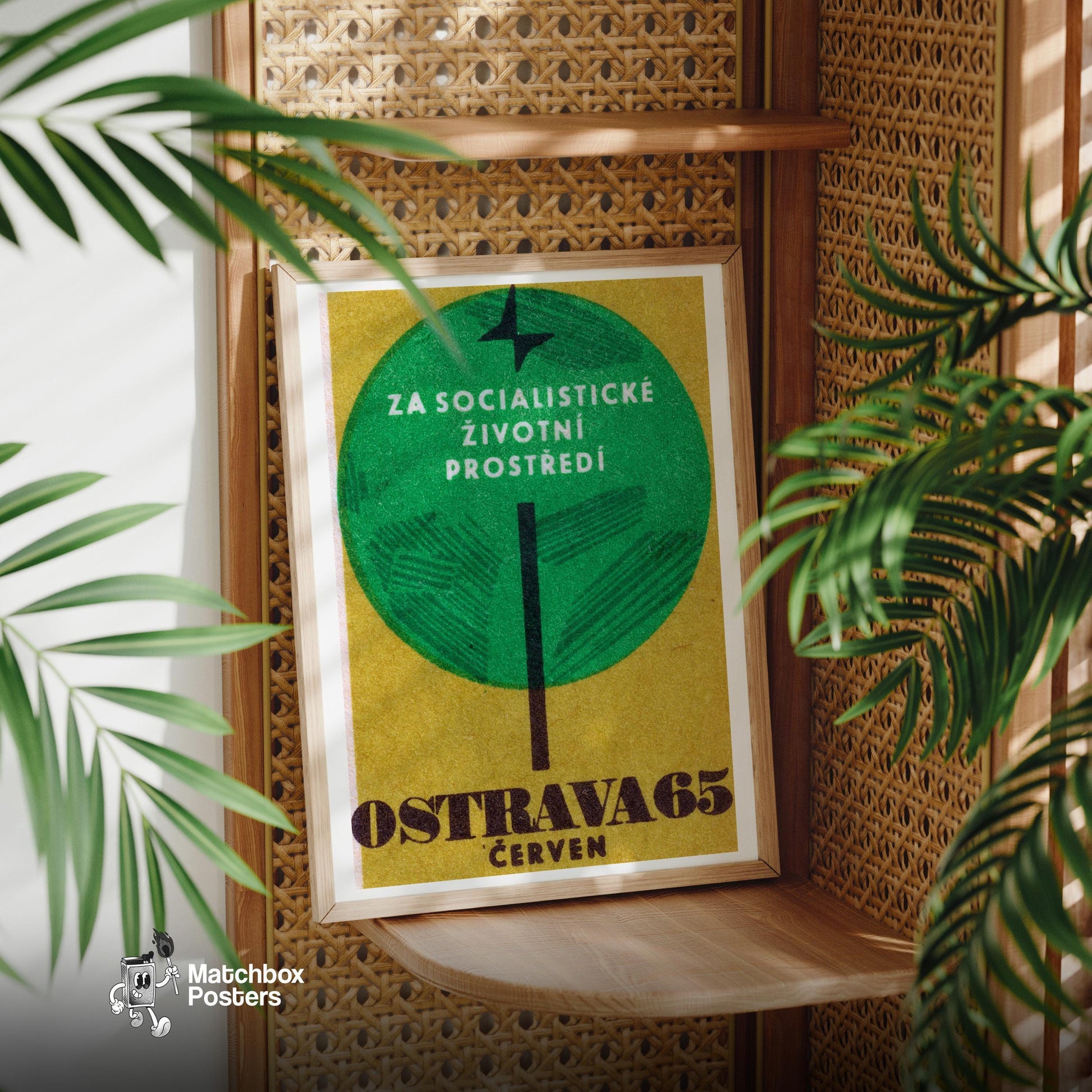 Socialism Trees - vintage matchbox label print - office wall