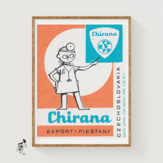 Cartoon Doctor - vintage matchbox label print