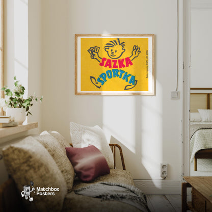 Sports Betting - vintage matchbox label print - living room mockup