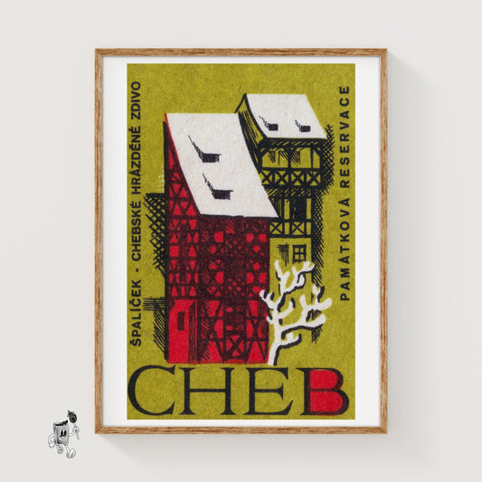 Red House - vintage matchbox label print