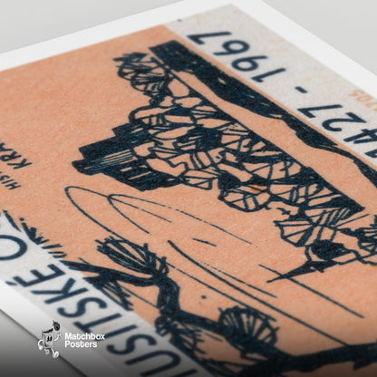 Hussite Celebration - vintage matchbox label print - close-up detail