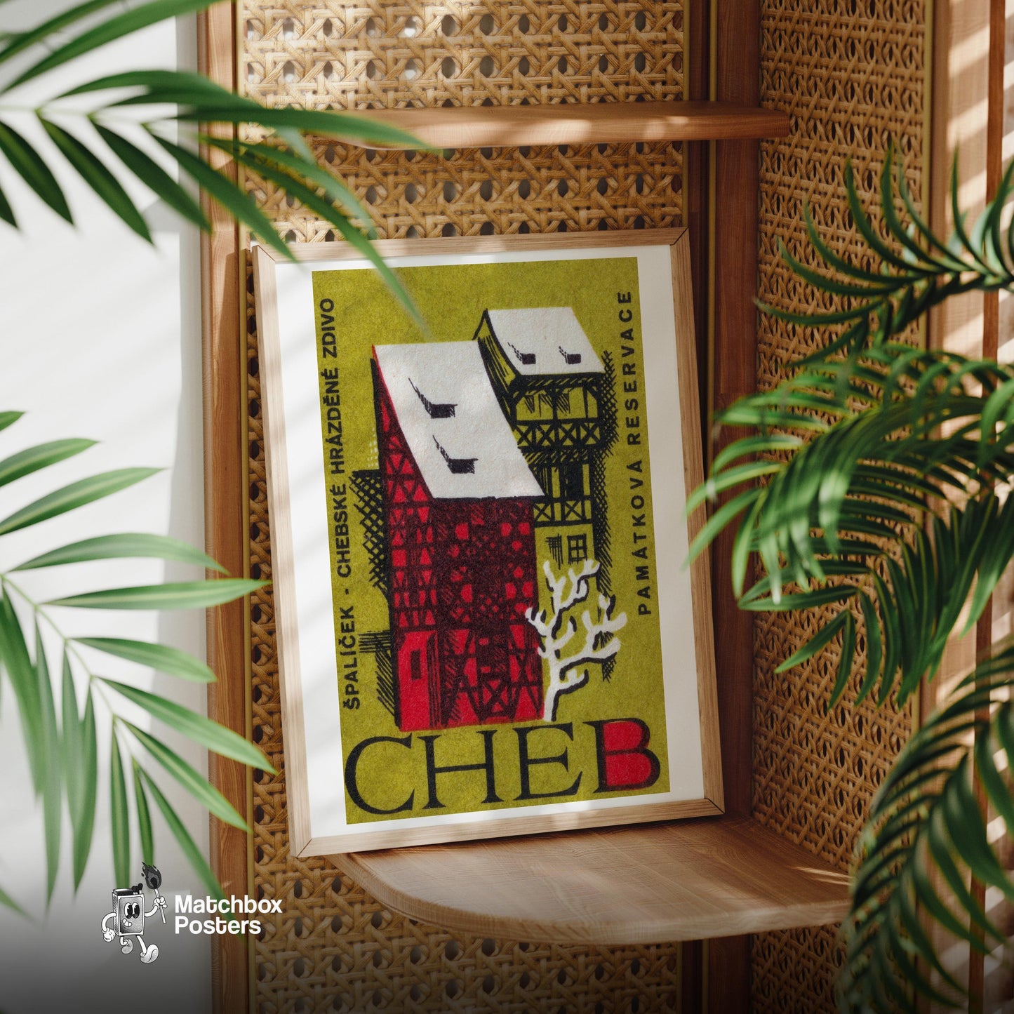 Red House - vintage matchbox label print - office wall