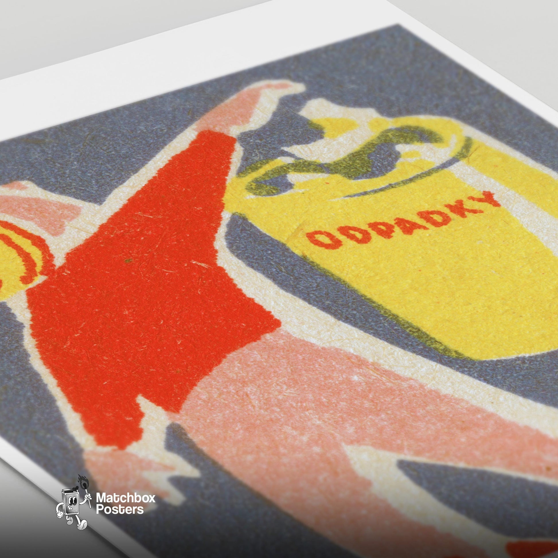 Dispose of Garbage - vintage matchbox label print - close-up detail