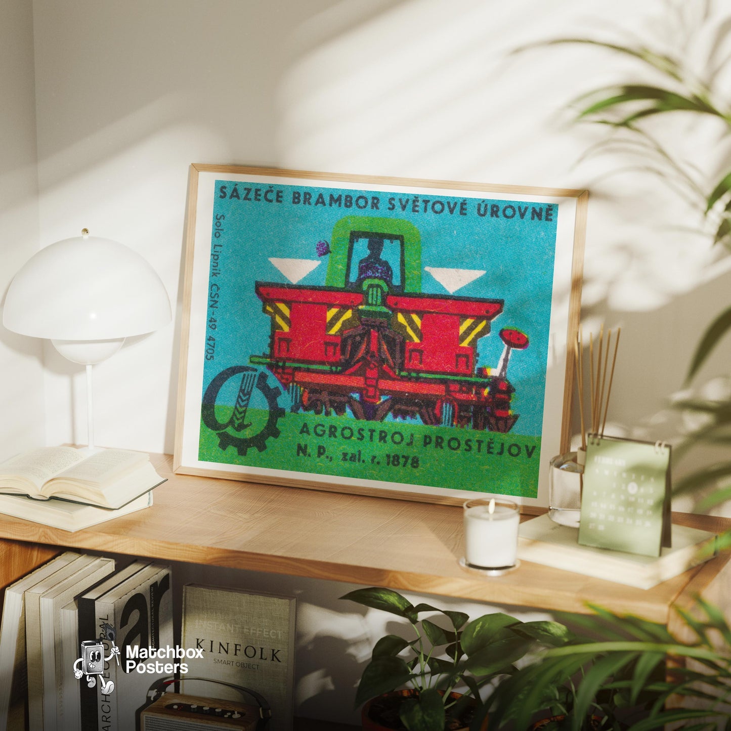 World Class Potato Planters - vintage matchbox label print - office wall