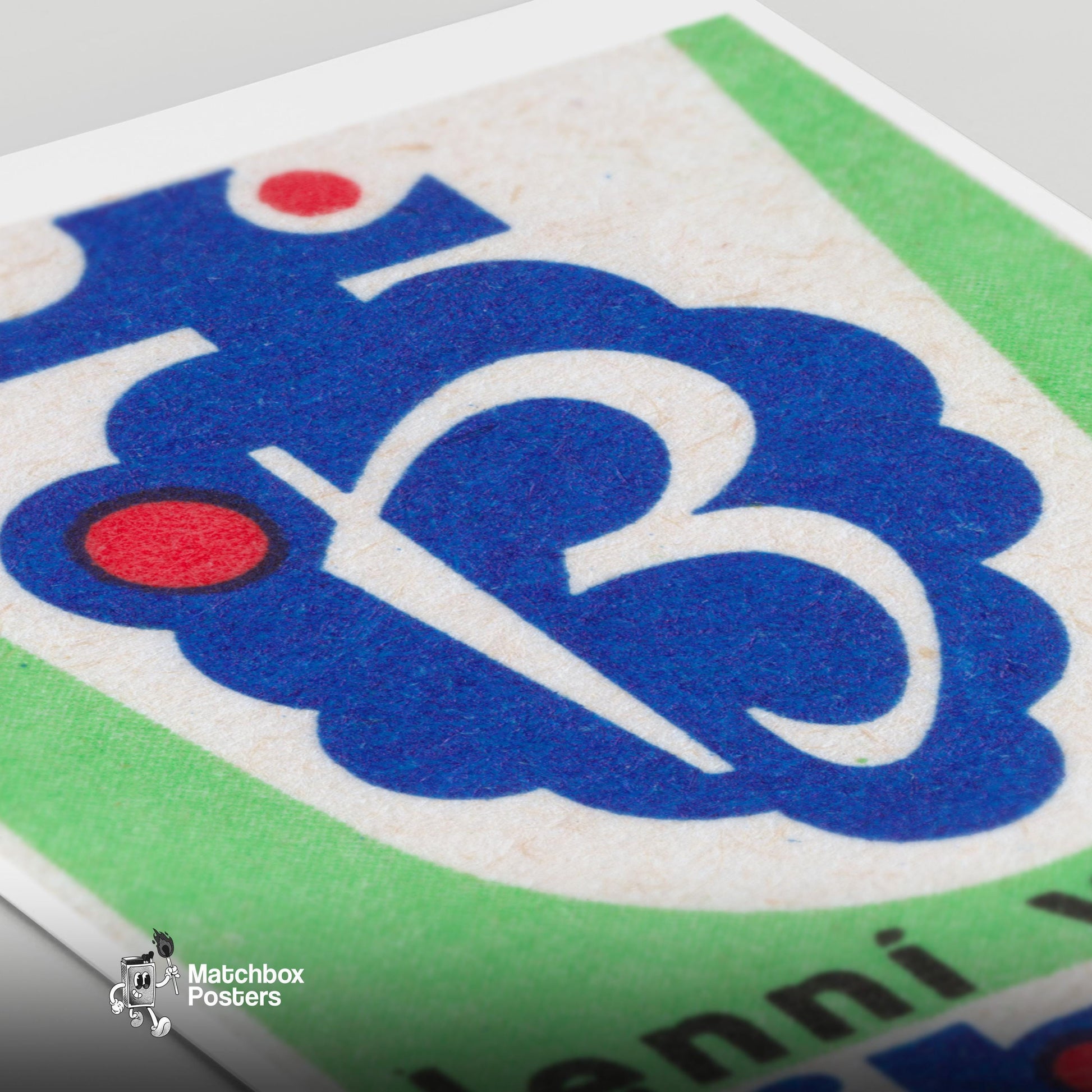 Blue Grape Wine Bar - vintage matchbox label print - close-up detail