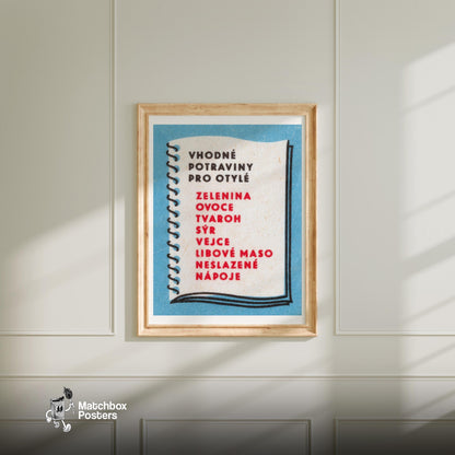 Text Czechoslovakia Mid-Century Matchbox Label - vintage matchbox label print - bedroom mockup