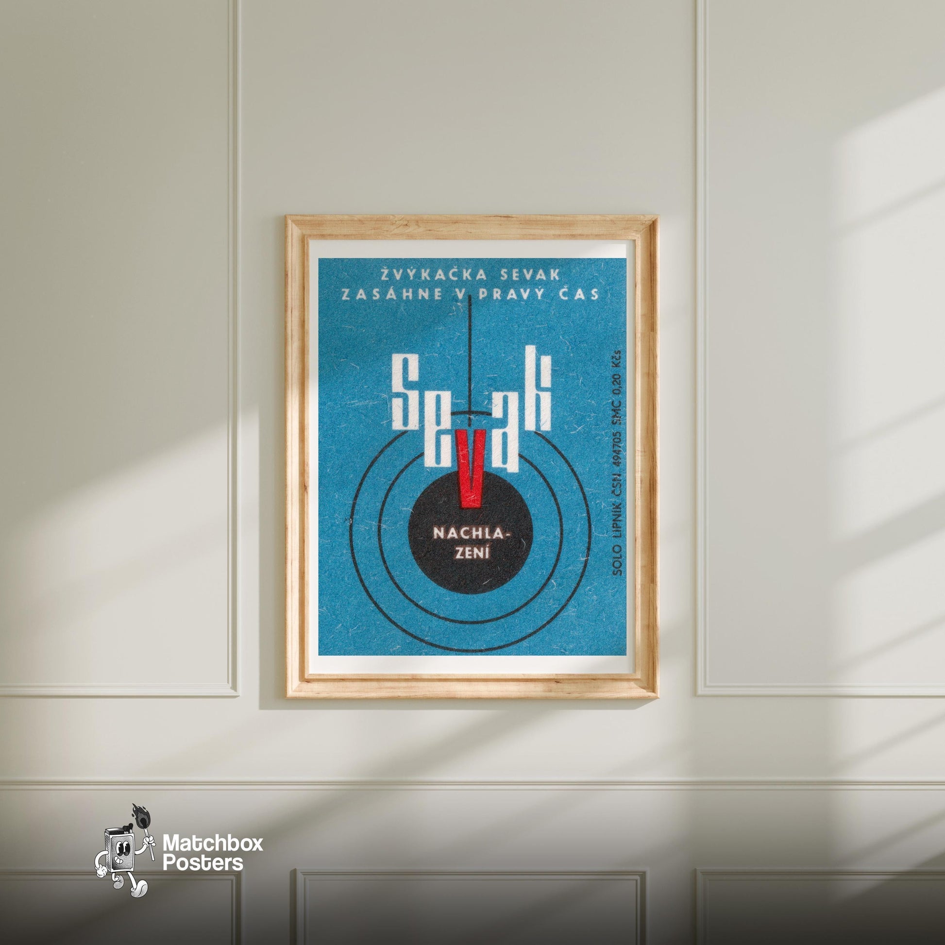 Flu Medication Advertizement - vintage matchbox label print - bedroom mockup