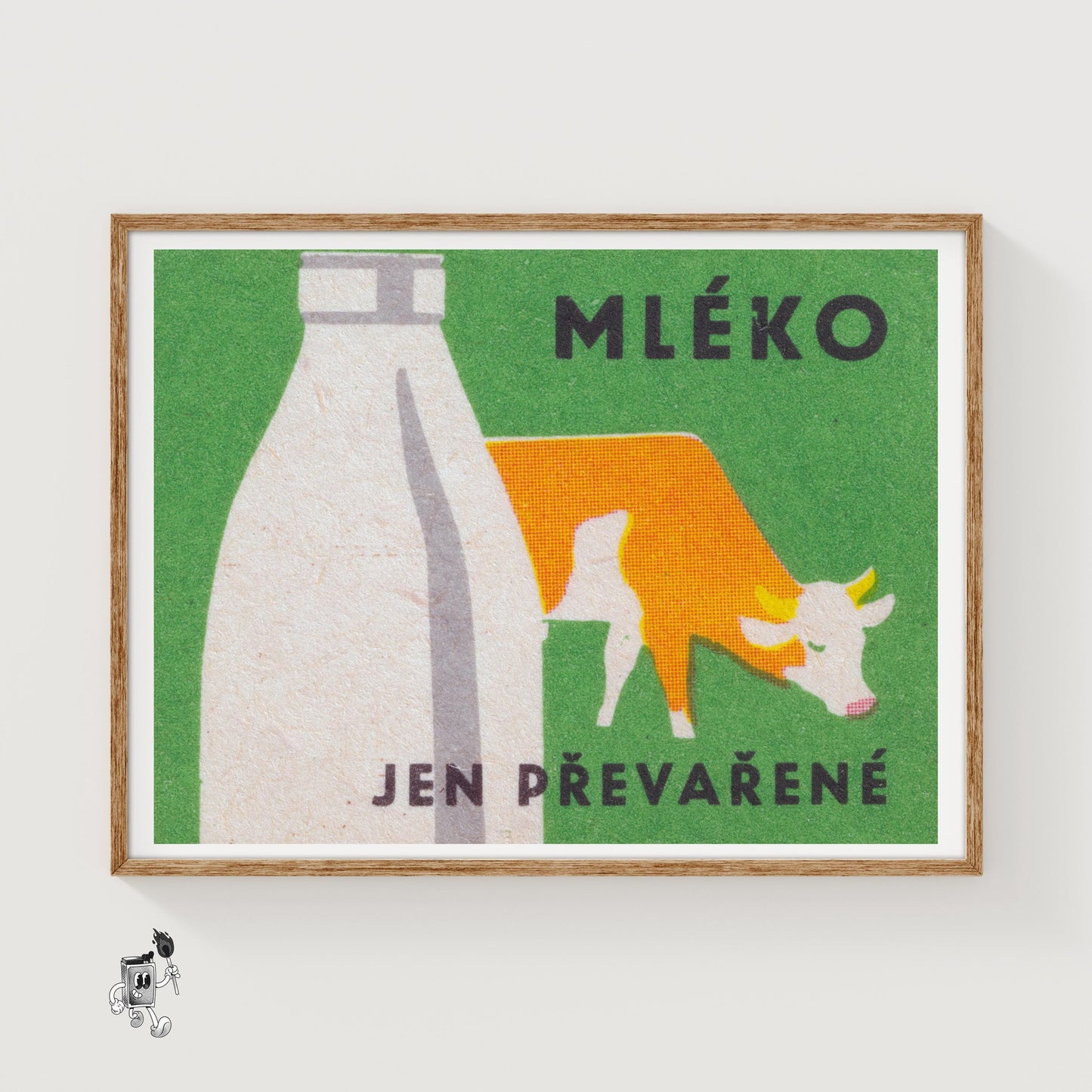 Milk Cow - vintage matchbox label print