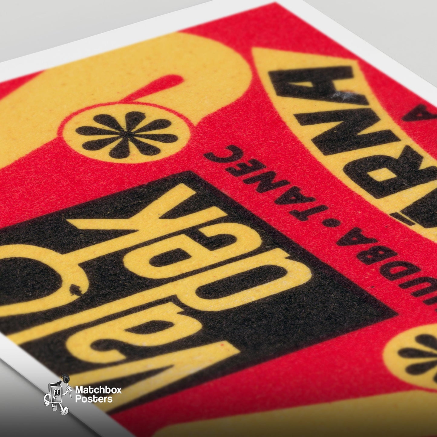 Music and Dance Cafe - vintage matchbox label print - close-up detail