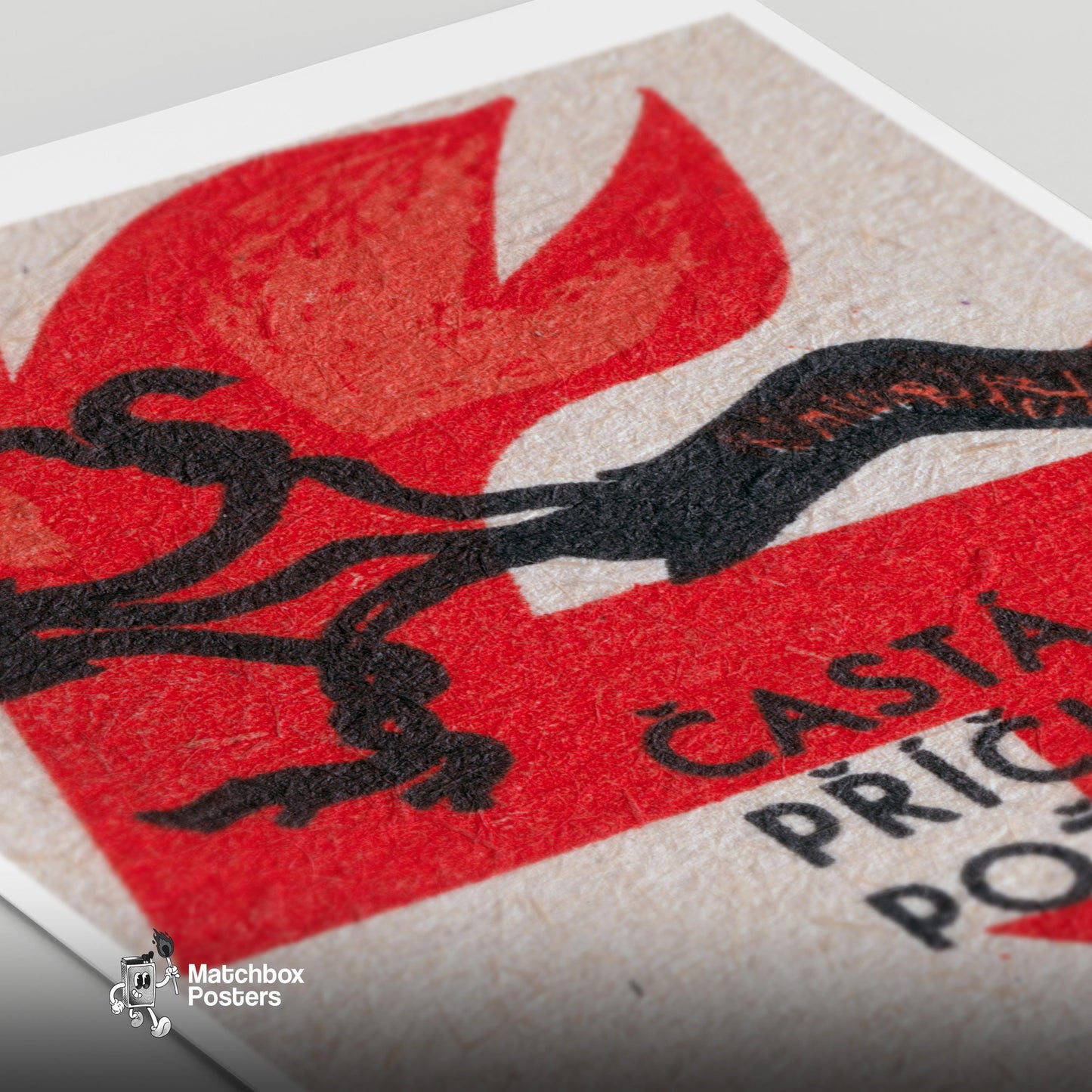 The Cause of Fire - vintage matchbox label print - close-up detail