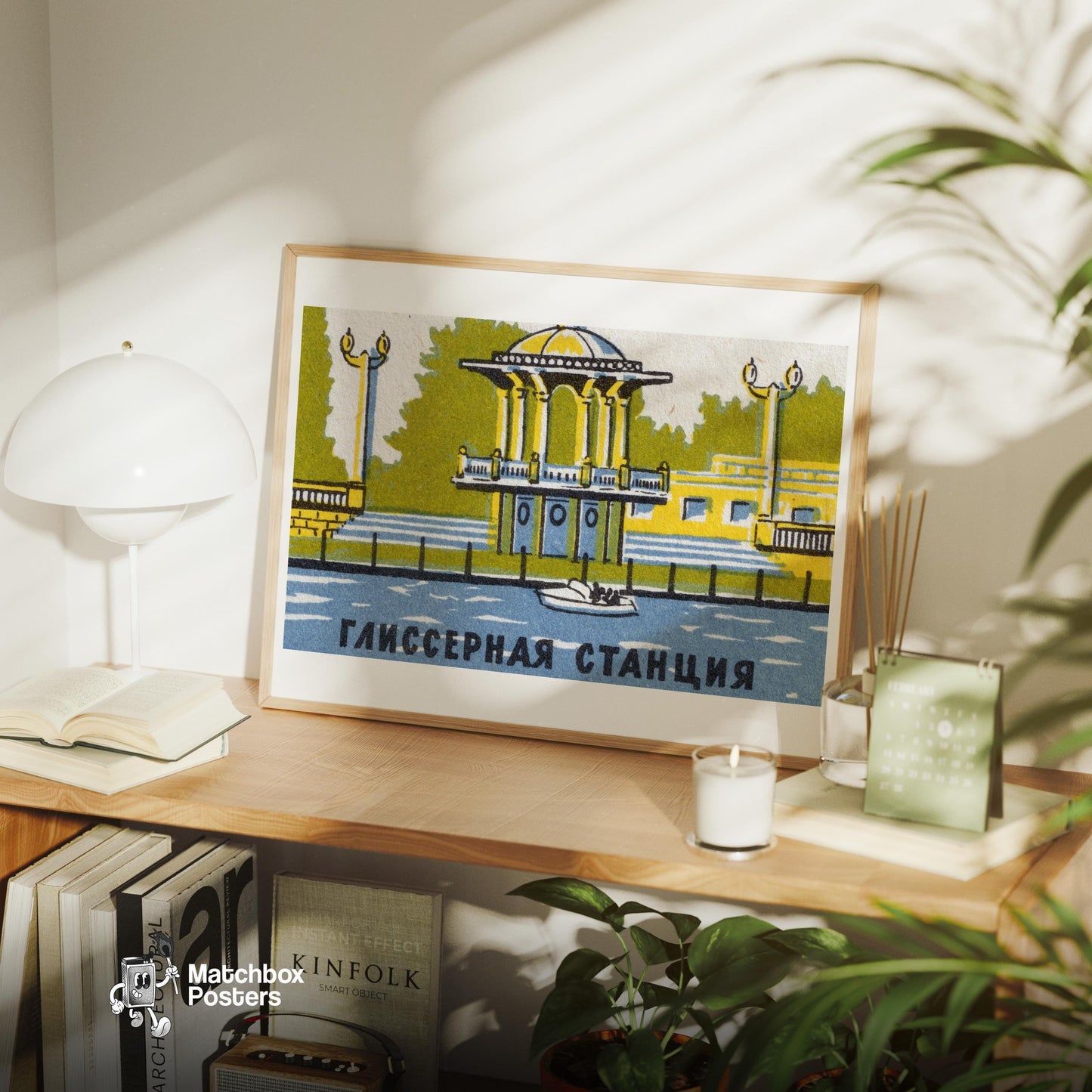 Lakeside Rotunda - vintage matchbox label print - office wall