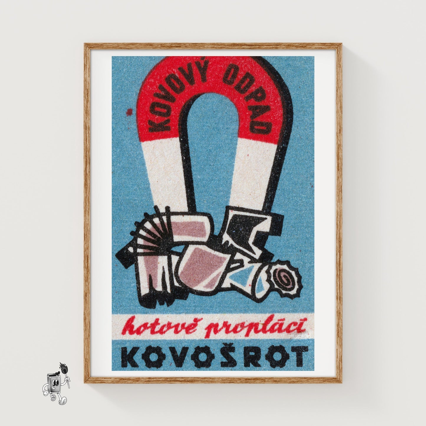 Magnetic Scrap Metal - vintage matchbox label print