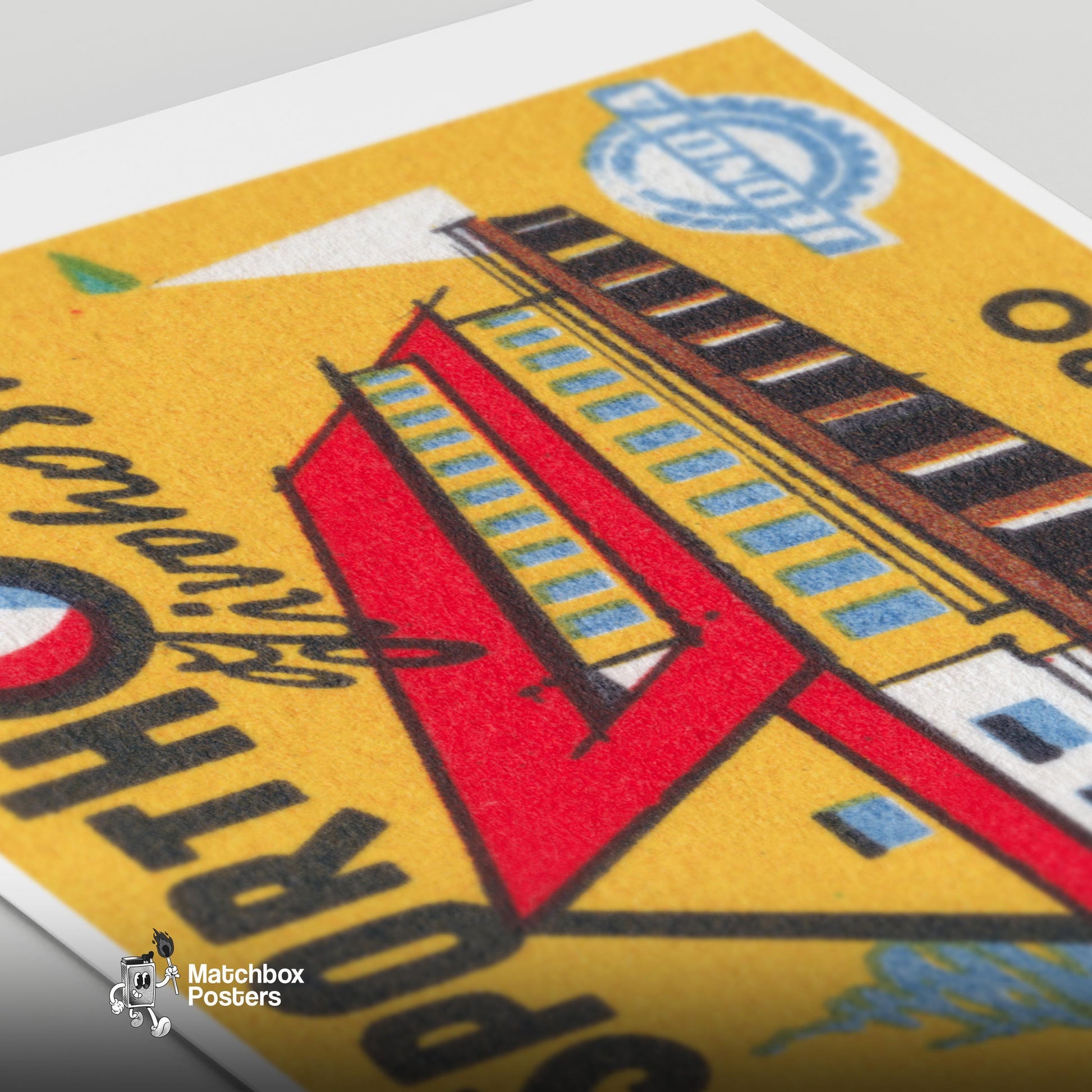 Sport Hotel - vintage matchbox label print - close-up detail