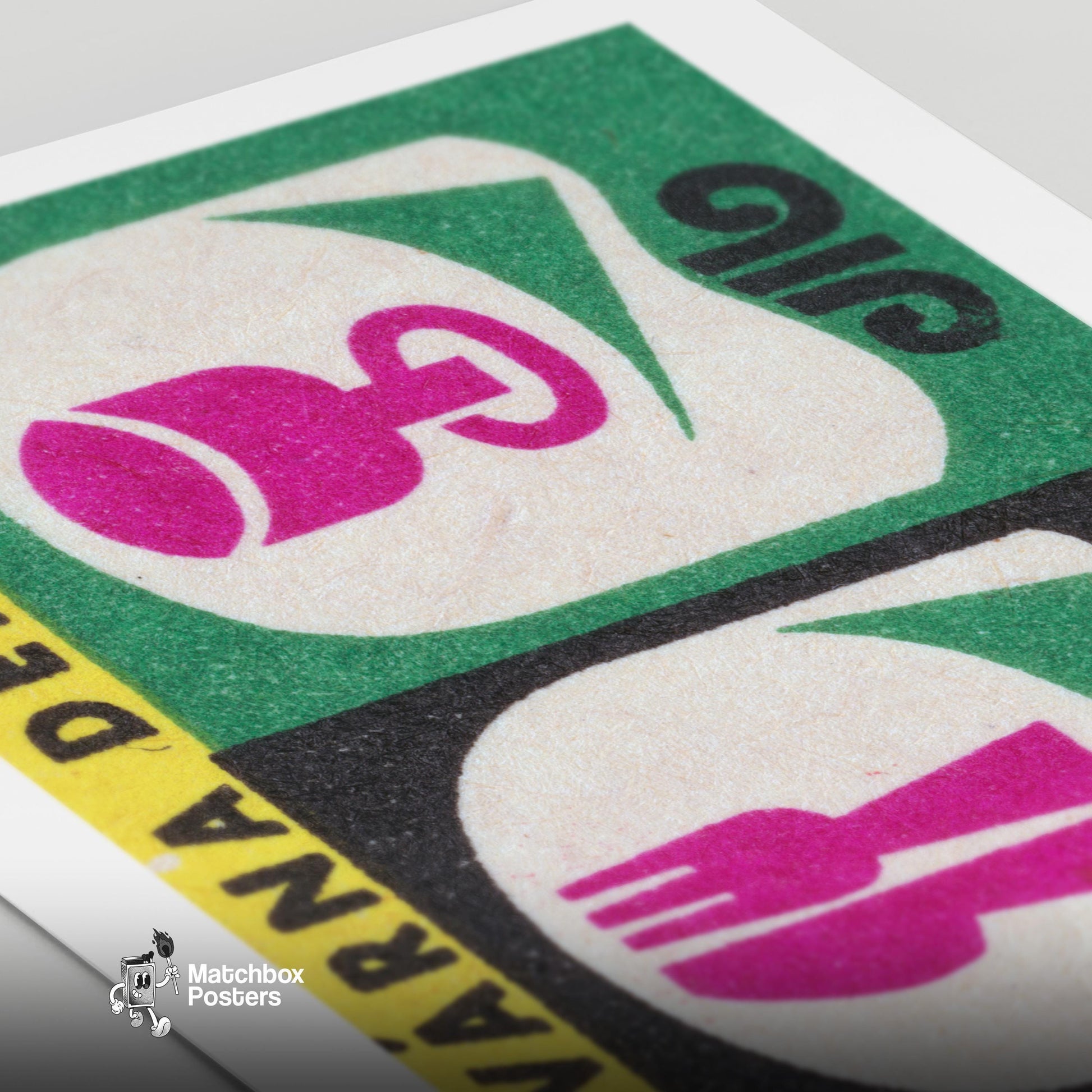 Cafe Deminka - vintage matchbox label print - close-up detail