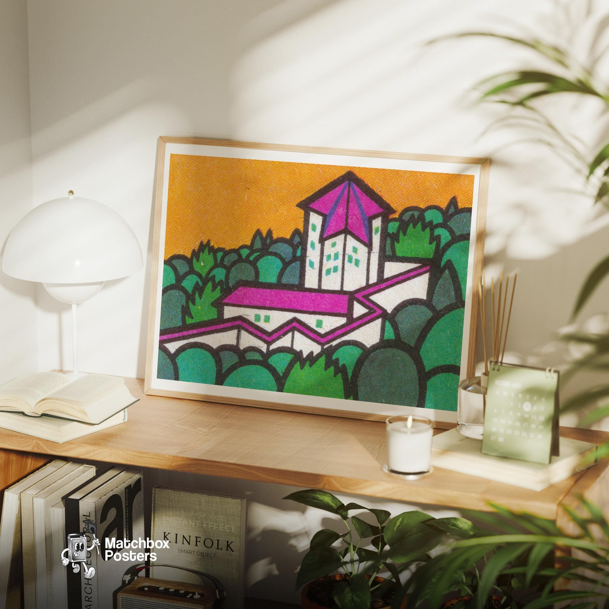 Forest Palace - vintage matchbox label print - office wall