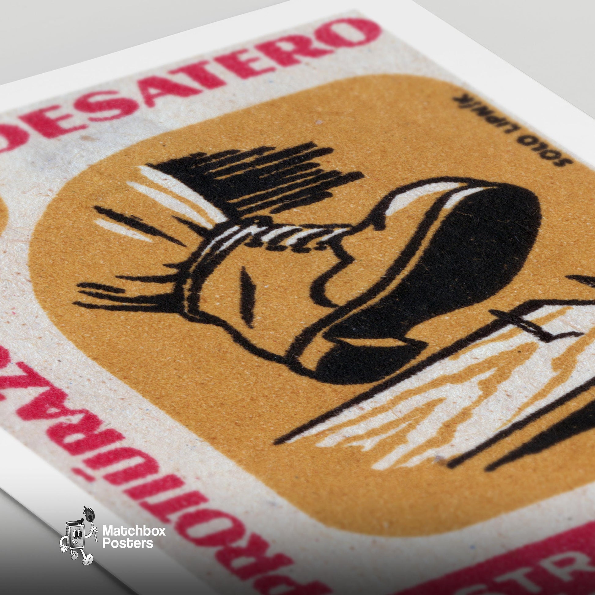 Remove Nails! - vintage matchbox label print - close-up detail