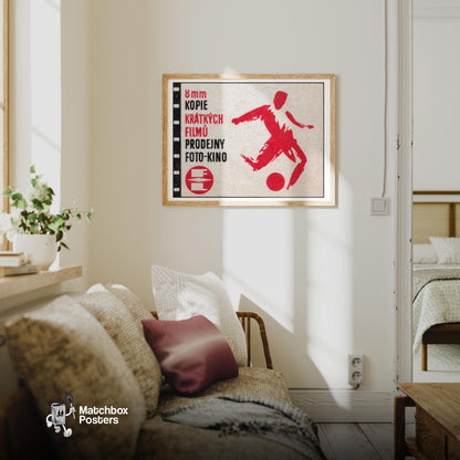 Camera Film Store - vintage matchbox label print - living room mockup