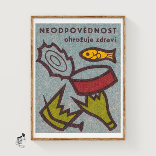 Irresponsibility Endangers Health - vintage matchbox label print