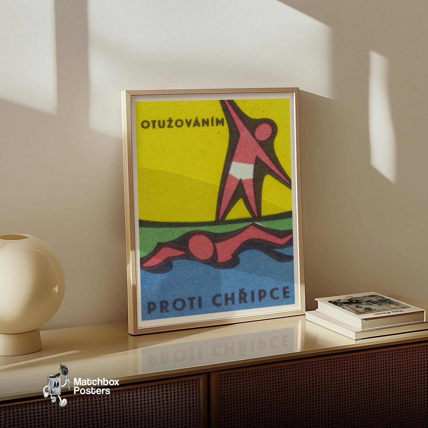 Exercise - vintage matchbox label print - size comparison