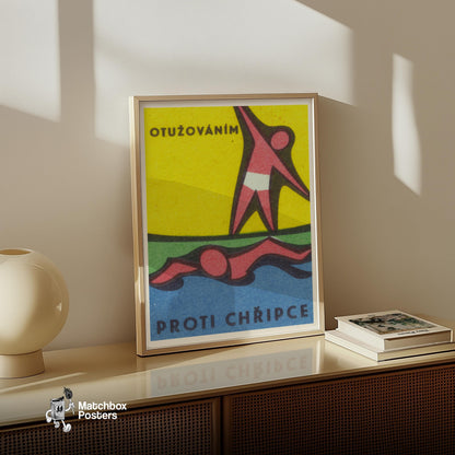 Exercise - vintage matchbox label print - size comparison